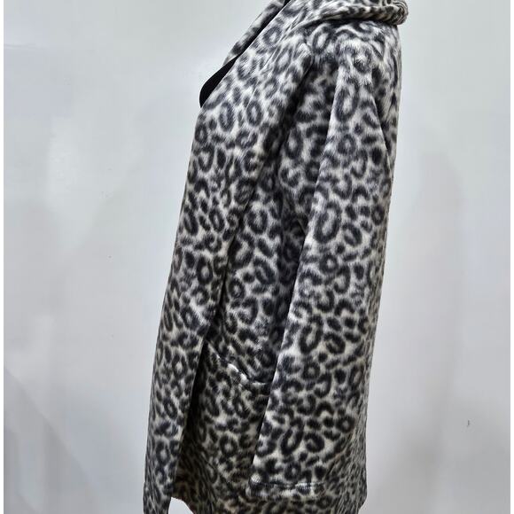 A New Day Womens Faux Raw Hide Cheetah Long Open Cardigan XLarge Glam Hipster - Picture 7 of 10